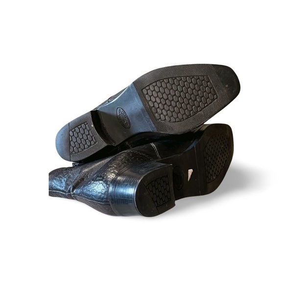 90s Vintage Black Leather Lace-Up Ankle Boots – Victorian Witch Style – Size 9 - Picture 6 of 6